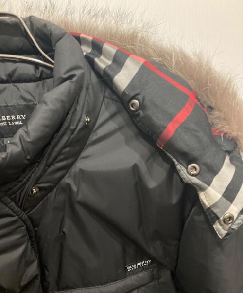 BURBERRY BLACK LABEL（バーバリーブラックレーベル）BURBERRY BLACK LABEL (バーバリーブラックレーベル) フォックスファーダウンジャケット ブラック サイズ:SIZE Mの古着・服飾アイテム