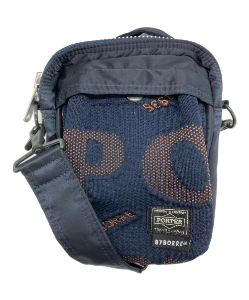 PORTER（ポーター）PORTER (ポーター) BYBORRE (バイボレ) VERTICAL SHOULDER BAG ネイビー×オレンジの古着・服飾アイテム