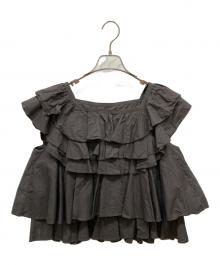 Curensology（カレンソロジー）の古着「ポプリンラッフルブラウス」｜グレー