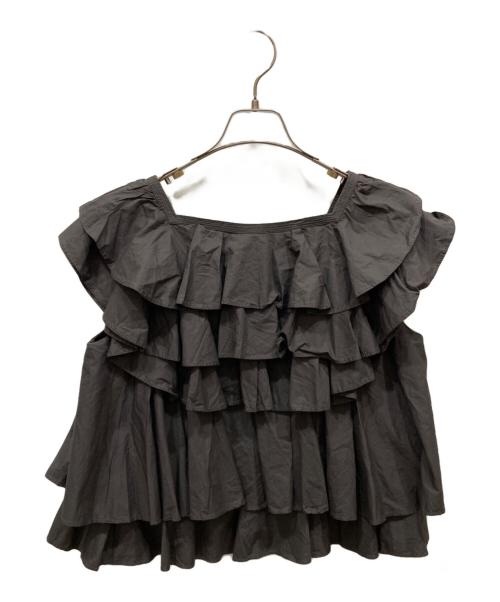 Curensology（カレンソロジー）Curensology (カレンソロジー) ポプリンラッフルブラウス グレー サイズ:SIZE Freeの古着・服飾アイテム