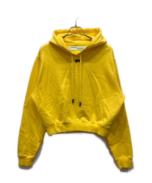 OFFWHITE（オフホワイト）OFFWHITE (オフホワイト) ARROW CROPED HOODIE イエロー サイズ:SIZE Mの古着・服飾アイテム