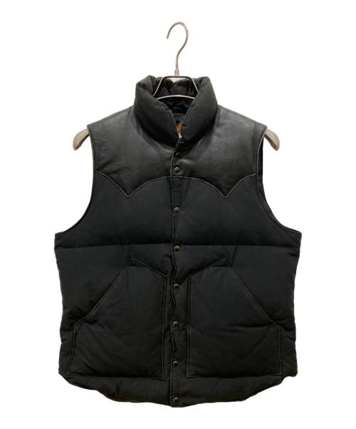 Rocky Mountain FeatherBed（ロッキーマウンテンフェザーベッド）Rocky Mountain Featherbed (ロッキーマウンテンフェザーベッド) レザー切替ダウンベスト ブラック サイズ:SIZE 38の古着・服飾アイテム
