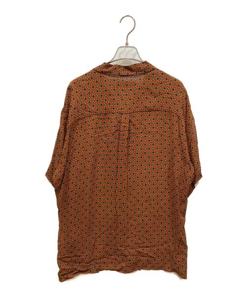 CABAN（キャバン）CABaN (キャバン) レーヨンクレープ タイルプリントオープンカラーシャツ ブラウン サイズ:SIZE Mの古着・服飾アイテム