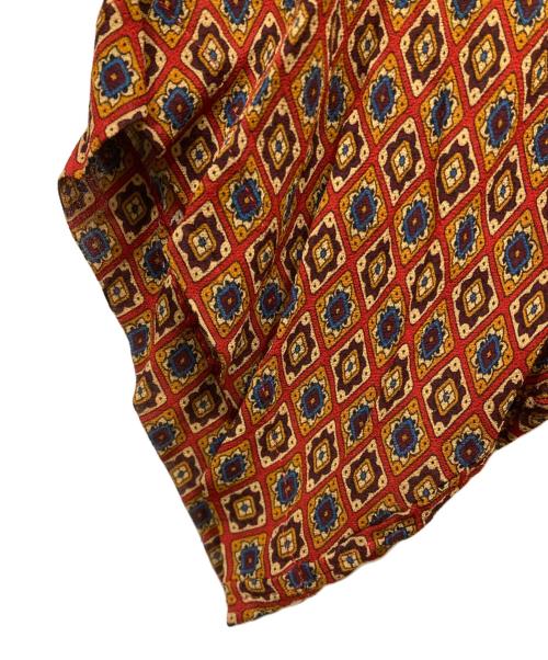 CABAN（キャバン）CABaN (キャバン) レーヨンクレープ タイルプリントオープンカラーシャツ ブラウン サイズ:SIZE Mの古着・服飾アイテム