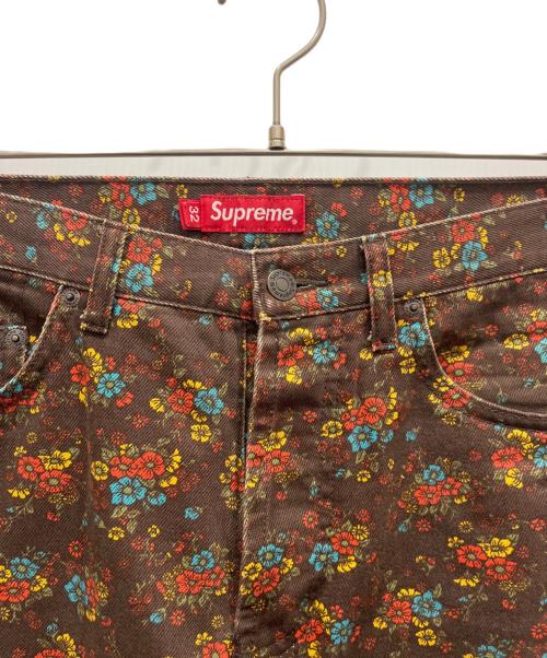 SUPREME（シュプリーム）Supreme (シュプリーム) Regular Jean Flowers ブラウン サイズ:SIZE 32の古着・服飾アイテム