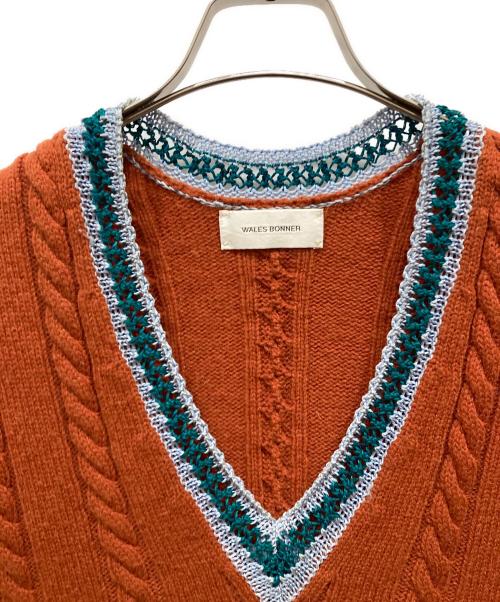 WALES BONNER（ウェールズボナー）WALES BONNER (ウェールズボナー) ニットベスト ブラウン サイズ:SIZE M/Lの古着・服飾アイテム