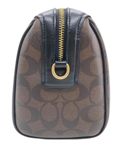 COACH（コーチ）COACH (コーチ) ミニボストンハンドバッグ ブラック×ブラウンの古着・服飾アイテム