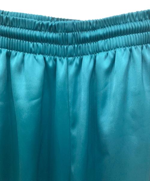 adidas（アディダス）adidas (アディダス) サテンワイドレッグトラックパンツ グリーン サイズ:SIZE Sの古着・服飾アイテム