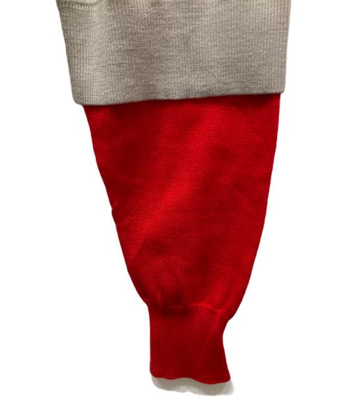 ENFOLD（エンフォルド）ENFOLD (エンフォルド) DOUBLE-SLEEVES LAYERED PULLOVER ベージュ×グレー サイズ:38の古着・服飾アイテム