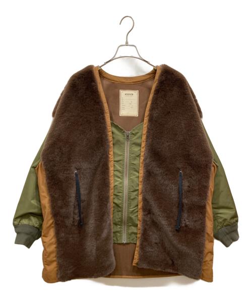 etsinta（エシンタ）etsinta (エシンタ) ファー切替ジャケット オリーブ サイズ:FREEの古着・服飾アイテム