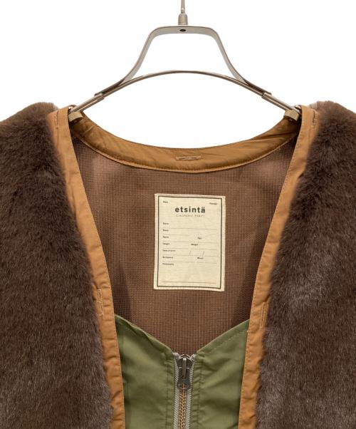 etsinta（エシンタ）etsinta (エシンタ) ファー切替ジャケット オリーブ サイズ:FREEの古着・服飾アイテム