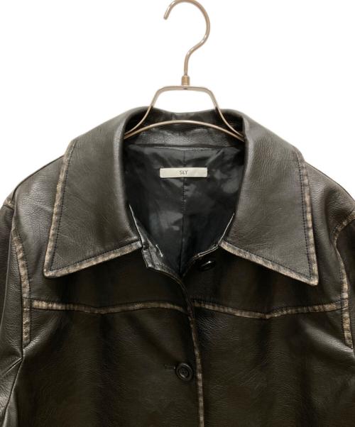 SLY（スライ）SLY (スライ) LONG F／LEATHER ジャケット ブラック サイズ:SIZE Freeの古着・服飾アイテム