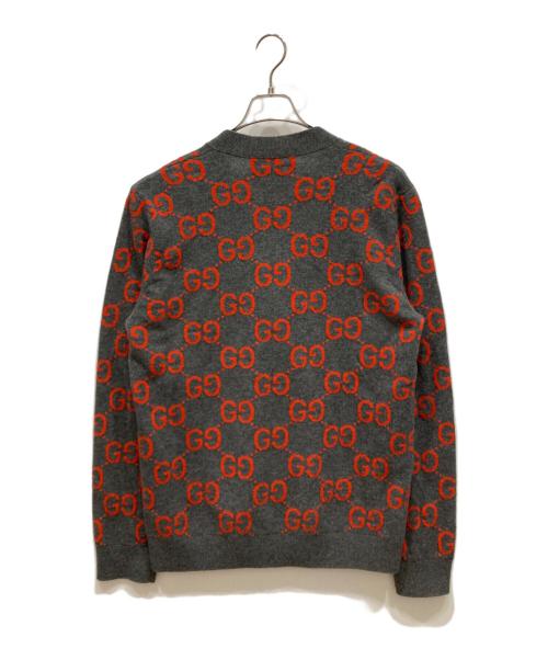 GUCCI（グッチ）GUCCI (グッチ) GGウールジャカード カーディガン グレー サイズ:XLの古着・服飾アイテム