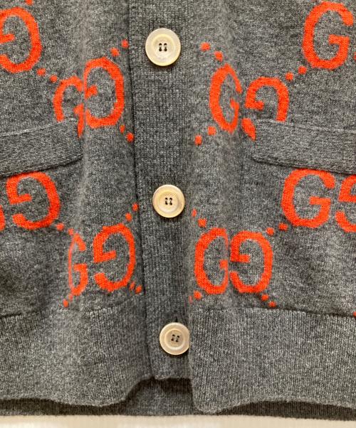 GUCCI（グッチ）GUCCI (グッチ) GGウールジャカード カーディガン グレー サイズ:XLの古着・服飾アイテム