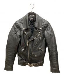 CROPPED HEADS × CROWS（クロップドヘッズ × クローズ）の古着「武装戦線TFOAダブルライダースジャケット」｜ブラック