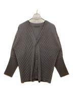 HOMME PLISSE ISSEY MIYAKEオム プリッセ イッセイ ミヤケ）の古着「カラープリーツカーディガン」｜グレー
