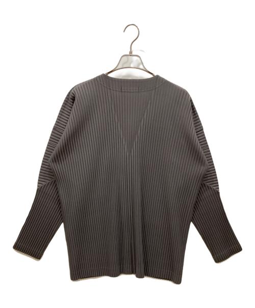 HOMME PLISSE ISSEY MIYAKE（オム プリッセ イッセイ ミヤケ）HOMME PLISSE ISSEY MIYAKE (オム プリッセ イッセイ ミヤケ) カラープリーツカーディガン グレー サイズ:SIZE 2の古着・服飾アイテム
