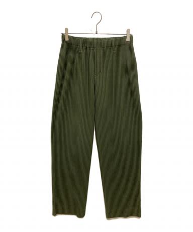 HOMME PLISSÉ パンツ オリーブカーキ ISSEY MIYAKE 中古・古着通販】HOMME PLISSE ISSEY MIYAKE (オム プリッセ イッセイ