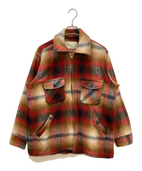 MELTON（メルトン）MELTON (メルトン) ジップアップジャケット ベージュ×レッド サイズ:-の古着・服飾アイテム