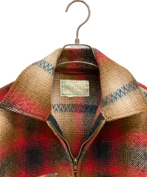 MELTON（メルトン）MELTON (メルトン) ジップアップジャケット ベージュ×レッド サイズ:-の古着・服飾アイテム