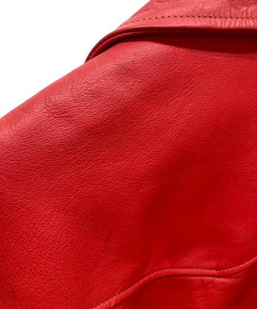 HORN WORKS（ホーンワークス）HORN WORKS (ホーンワークス) ダブルライダースジャケット レッド サイズ:Ⅿの古着・服飾アイテム