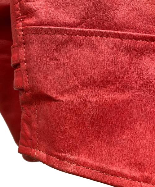 HORN WORKS（ホーンワークス）HORN WORKS (ホーンワークス) ダブルライダースジャケット レッド サイズ:Ⅿの古着・服飾アイテム