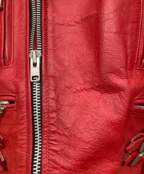 HORN WORKS（ホーンワークス）HORN WORKS (ホーンワークス) ダブルライダースジャケット レッド サイズ:Ⅿの古着・服飾アイテム