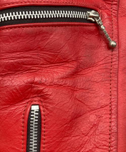 HORN WORKS（ホーンワークス）HORN WORKS (ホーンワークス) ダブルライダースジャケット レッド サイズ:Ⅿの古着・服飾アイテム