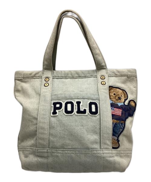 POLO RALPH LAUREN（ポロ・ラルフローレン）POLO RALPH LAUREN (ポロ・ラルフローレン) ポロベアデニムトートバッグ インディゴの古着・服飾アイテム