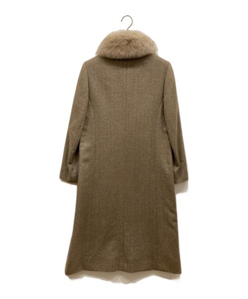 BALMAIN（バルマン）BALMAIN (バルマン) フォックスファー比翼カシミヤコート ベージュ サイズ:Sの古着・服飾アイテム