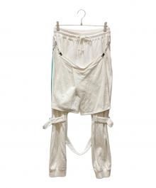 FACETASM（ファセッタズム）の古着「BONDAGE SWEAT PANTS」｜ホワイト×グリーン