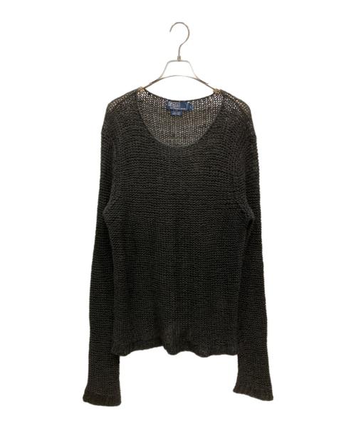 POLO RALPH LAUREN（ポロ・ラルフローレン）POLO RALPH LAUREN (ポロ・ラルフローレン) かぎ編みニット ブラック サイズ:Ⅼの古着・服飾アイテム