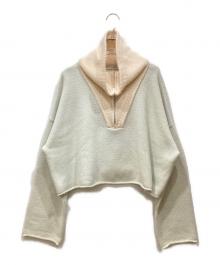 J.W.ANDERSON（ジェイダブリューアンダーソン）の古着「ロゴパッチ セーター」｜ブルー×ホワイト