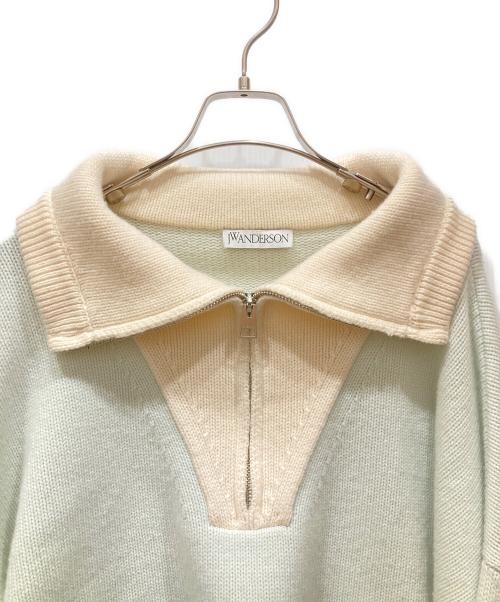 J.W.ANDERSON（ジェイダブリューアンダーソン）J.W.ANDERSON (ジェイダブリューアンダーソン) ロゴパッチ セーター ブルー×ホワイト サイズ:SIZE Sの古着・服飾アイテム