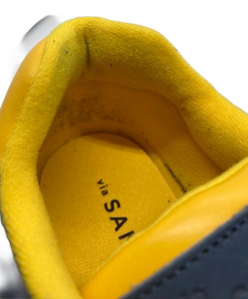Sangacio（サンガッチョ）SANGACIO (サンガッチョ) ローカットスニーカー ネイビー×イエロー サイズ:SIZE 25.5cmの古着・服飾アイテム