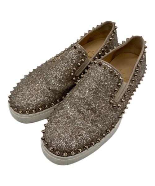 Christian Louboutin（クリスチャン・ルブタン）Christian Louboutin (クリスチャン・ルブタン) スタッズスリッポン グレー サイズ:SIZE 37の古着・服飾アイテム