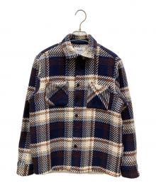 WAX LONDON（ワックスロンドン）の古着「Astro Check Whiting Overshirt」｜ネイビー