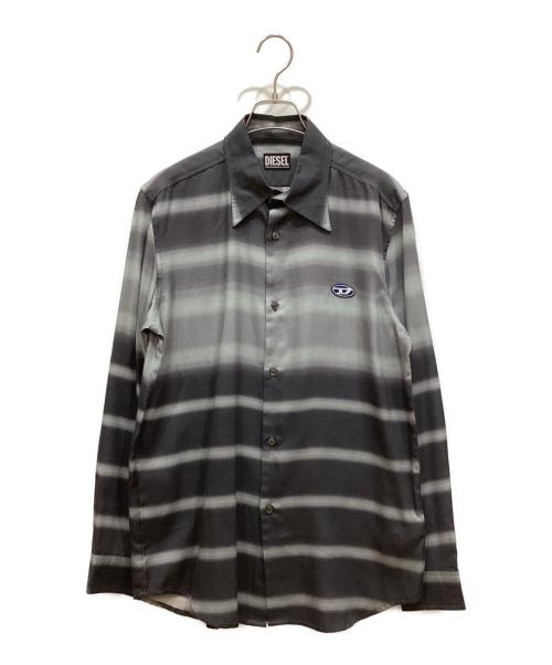 DIESEL（ディーゼル）DIESEL (ディーゼル) グラディーションシャツ グレー サイズ:Sの古着・服飾アイテム