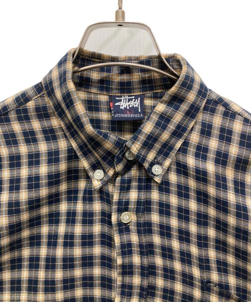 stussy（ステューシー）stussy (ステューシー) OLDチェックシャツ ベージュ サイズ:SIZE Lの古着・服飾アイテム