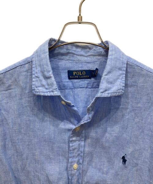 POLO RALPH LAUREN（ポロ・ラルフローレン）POLO RALPH LAUREN (ポロ・ラルフローレン) リネンシャツ スカイブルー サイズ:SIZE Lの古着・服飾アイテム