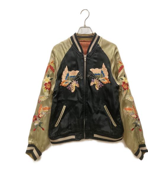 花旅楽団（ハナタビガクダン）花旅楽団 (ハナタビガクダン) スカジャン ブラック サイズ:SIZE Sの古着・服飾アイテム