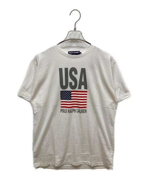 POLO SPORT（ポロスポーツ）POLO SPORT (ポロスポーツ) 両面プリントTシャツ ホワイト サイズ:SIZE Mの古着・服飾アイテム