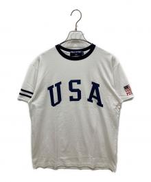 POLO SPORT（ポロスポーツ）の古着「USAプリントTシャツ」｜ホワイト