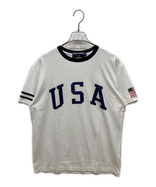 POLO SPORT（ポロスポーツ）POLO SPORT (ポロスポーツ) USAプリントTシャツ ホワイト サイズ:SIZE Mの古着・服飾アイテム