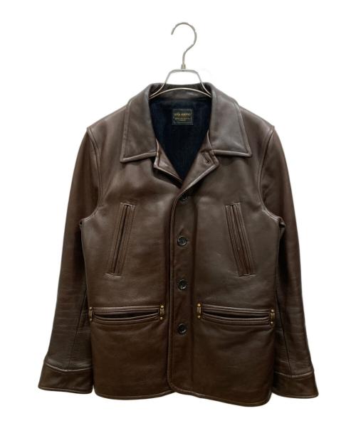 GLAD HAND（グラッドハンド）GLAD HAND (グラッドハンド) カウレザーカーコート ブラウン サイズ:SIZE Mの古着・服飾アイテム