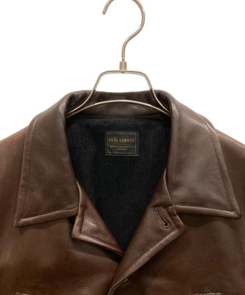 GLAD HAND（グラッドハンド）GLAD HAND (グラッドハンド) カウレザーカーコート ブラウン サイズ:SIZE Mの古着・服飾アイテム