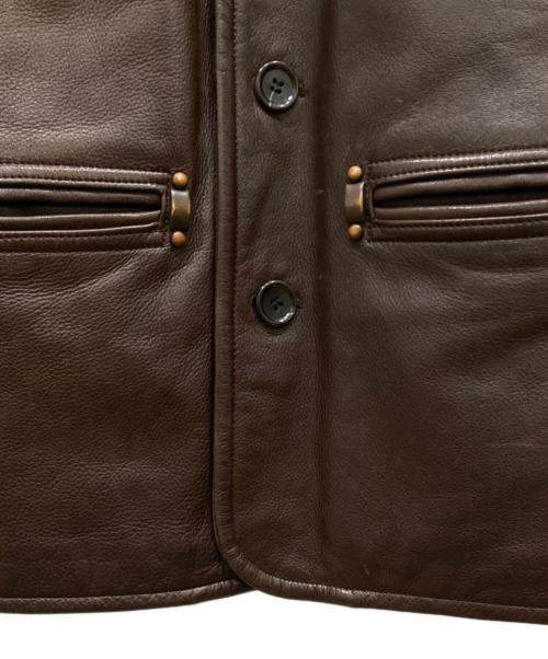 GLAD HAND（グラッドハンド）GLAD HAND (グラッドハンド) カウレザーカーコート ブラウン サイズ:SIZE Mの古着・服飾アイテム