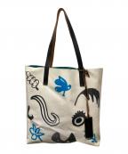 MARNIマルニ）の古着「PVCショッピングバッグ」｜ホワイト×グリーン