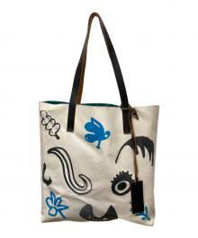 MARNI（マルニ）の古着「PVCショッピングバッグ」｜ホワイト×グリーン