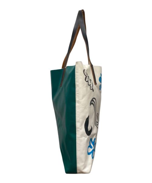 MARNI（マルニ）MARNI (マルニ) PVCショッピングバッグ ホワイト×グリーンの古着・服飾アイテム